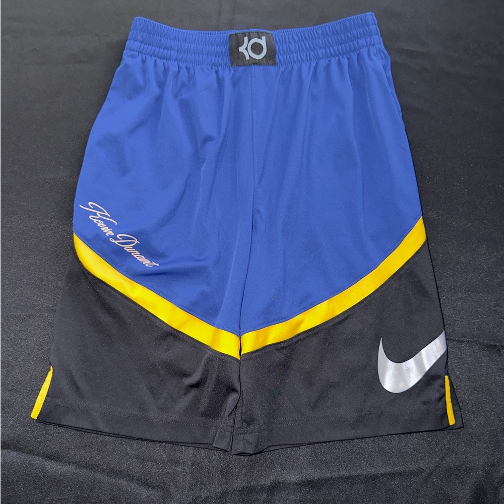 Nike KD Kevin Durant Basketball Shorts Blue Yellow Black Youth L